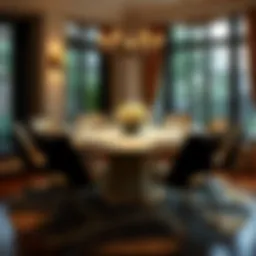 Elegant round table set for ten guests