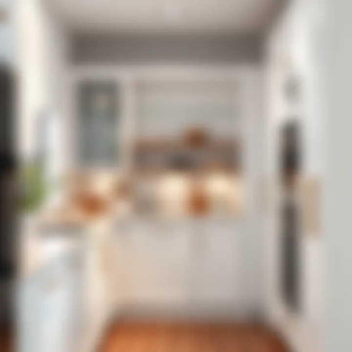 Innovative Storage in White Cabinetry Sleek white cabinetry with innovative storage solutions