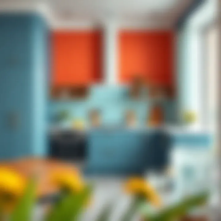 Vibrant Color Selections for a Stylish Kitchen A vibrant kitchen space highlighting trendy color selections