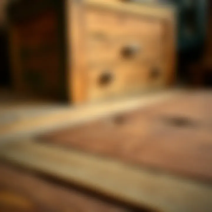 A close-up of beautifully painted wooden surfaces showcasing techniques.