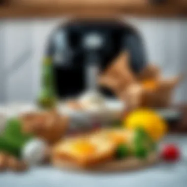 Ingredients for Eggy Bread Ingredients arranged neatly for making eggy bread in an airfryer