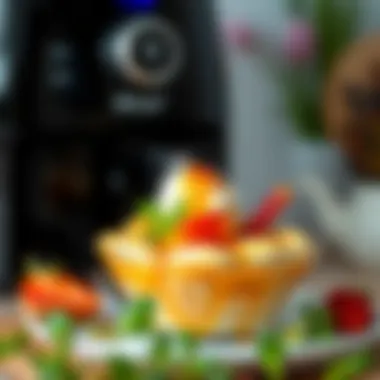 A colorful dessert made in an airfryer, showcasing creativity