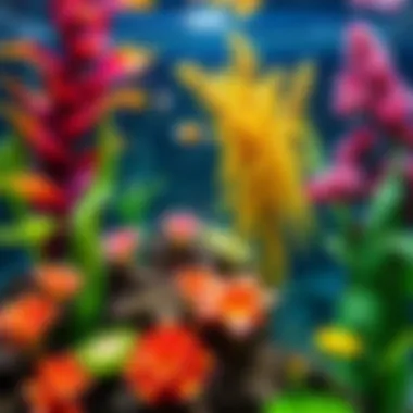 Aquarium showcasing a harmonious blend of plants and flowers