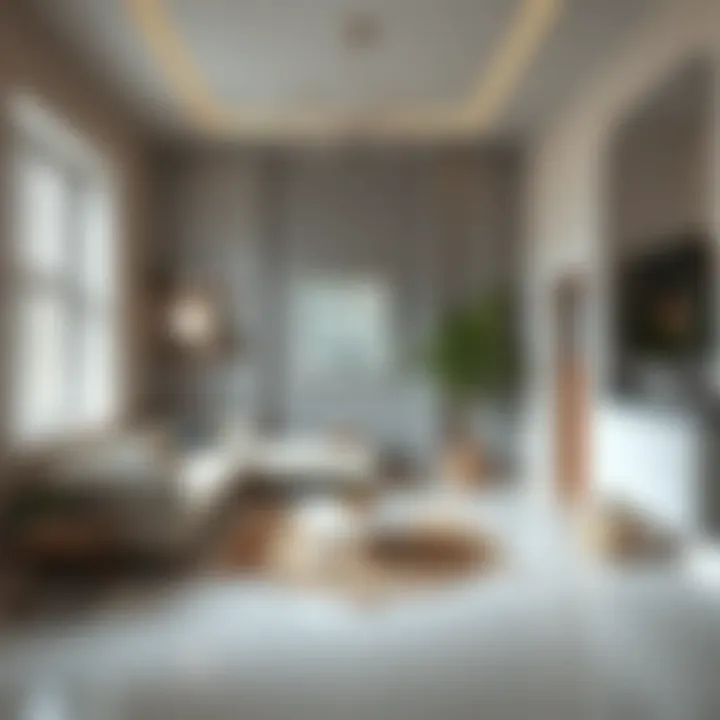 Modern space with minimalist plaster accents