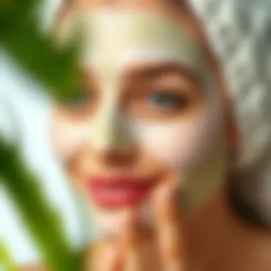 A soothing aloe vera face mask applied on a flawless skin