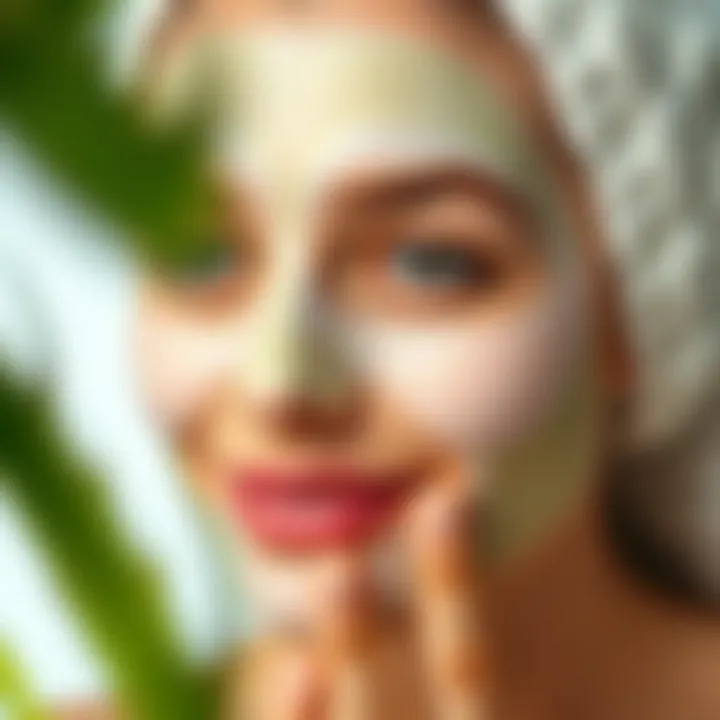 A soothing aloe vera face mask applied on a flawless skin