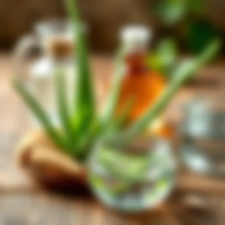 Natural ingredients combined with aloe vera for skincare