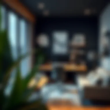 Stylish workspace featuring anthracite-colored accents.