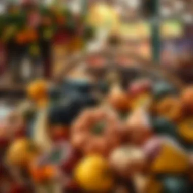 A vibrant autumn harvest basket filled with seasonal fruits and vegetables