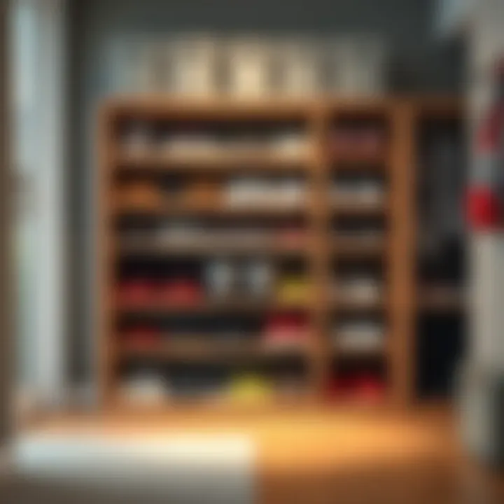 Efficient Shoe Storage Solutions Well-organized shoe storage showcasing space efficiency