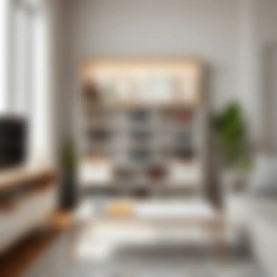 Stylish shoe rack in a modern living space