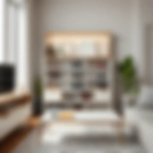 Contemporary Shoe Rack Design Stylish shoe rack in a modern living space