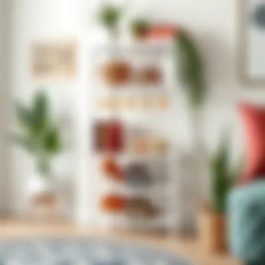 Shoe Rack with Decorative Touches Trendy shoe rack with decorative elements