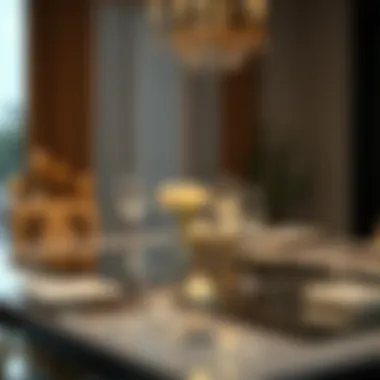 Elegant set of mirrored placemats enhancing a dining table