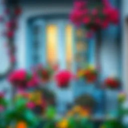 Vibrant balcony with colorful flowers