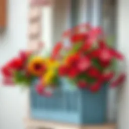 Vibrant balcony flowers in full bloom
