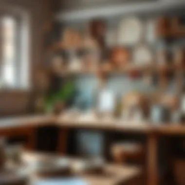 A workspace filled with clay and artistic inspiration