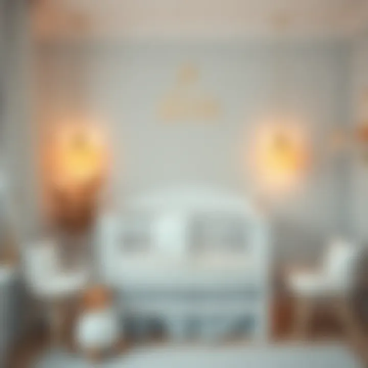 Serene Nursery Decor A beautifully decorated nursery showcasing a serene color palette