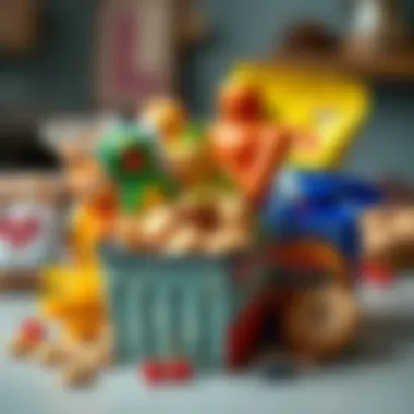 Variety of nutritious snacks displayed in a stylish container