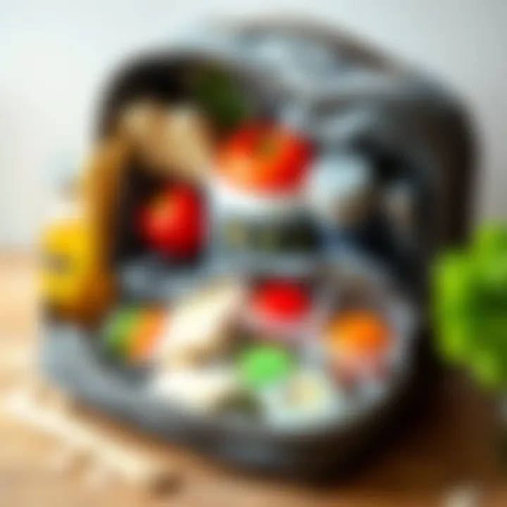 Well-organized lunch bag packed with balanced meal components