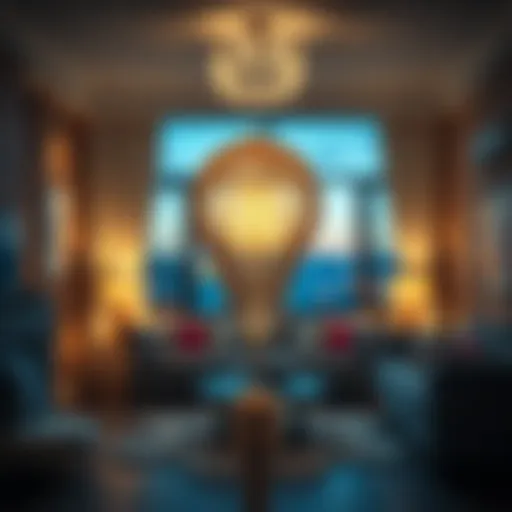 LED bulb illuminating a living room