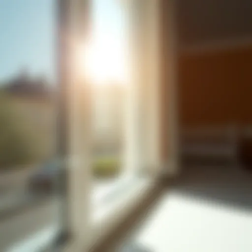 A pristine window gleaming in sunlight