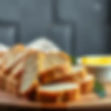 Sliced bread with butter and herbs