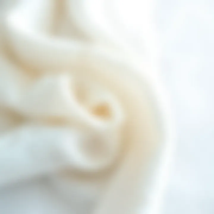 Vibrancy in White Fabrics A close-up of vibrant white fabric after treatment