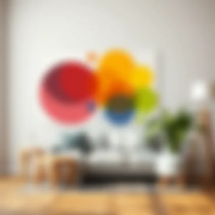 Abstract representation of color theory with hues and shades