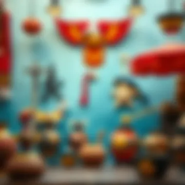 Cultural symbols depicted through different colors in art