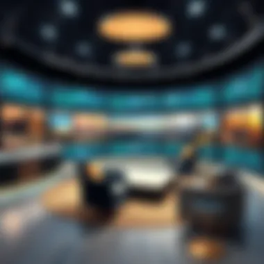 Modern broadcast studio design showcasing aesthetic balance