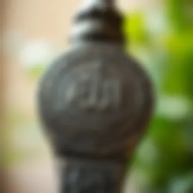 Detailed view of the symbolic engravings on a ceyiz sandığı