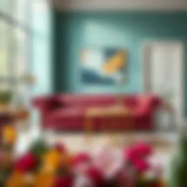 Contemporary Chesterfield design with vibrant colors