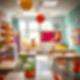 Colorful classroom decorations enhancing learning atmosphere