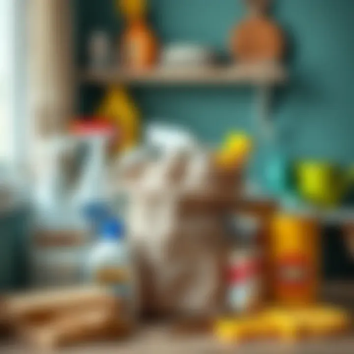 Essential Cleaning Supplies for Paper Rope Bags An array of cleaning supplies for bags