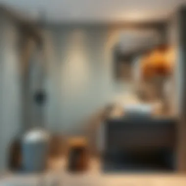 Close-up of textured tiles installed in a modern bathroom