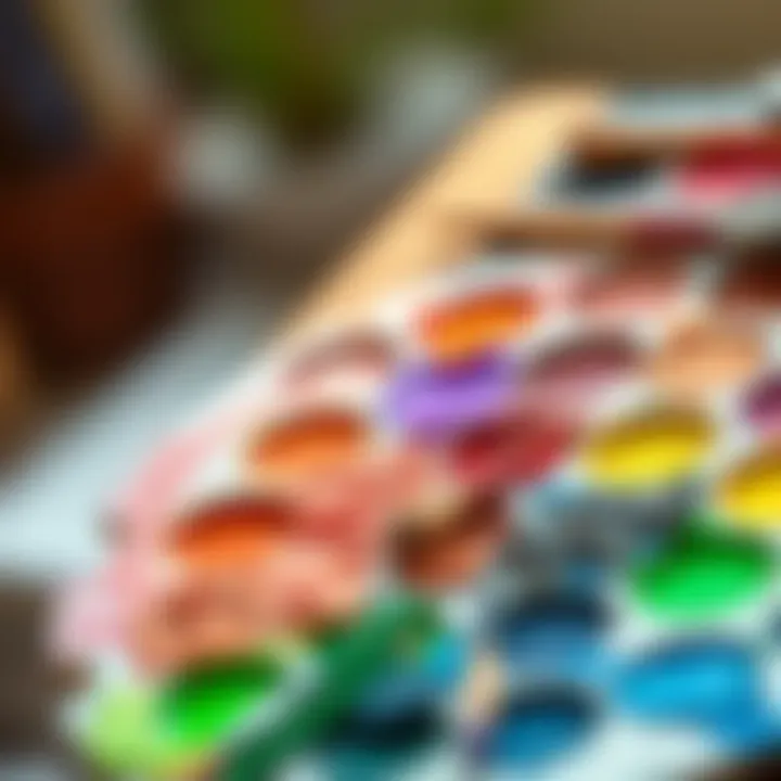 Artist's palette filled with a vibrant array of colors