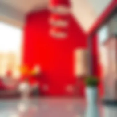 Artistic blend of colors leading to shades of red