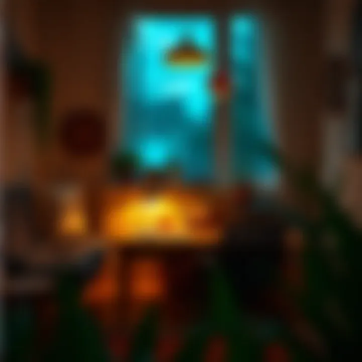 Cozy Working Atmosphere with Warm Ambient Lighting Warm ambient light creating a cozy working atmosphere