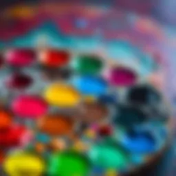 Vibrant oil paint palette showcasing a spectrum of colors