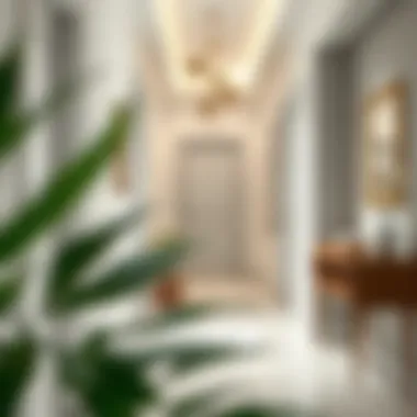 Elegant narrow hallway showcasing minimalist decor