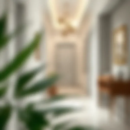 Elegant narrow hallway showcasing minimalist decor