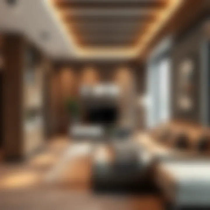 Modern design elements blending in a compact space