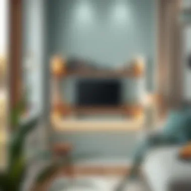 Creative corner shelf design in a contemporary setting