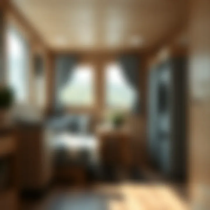 Space-Saving Features in Dusk Cabins Functional interior of a dusk cabin with space-saving features