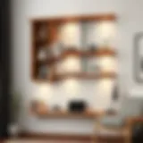 Stylish wall bookshelf design