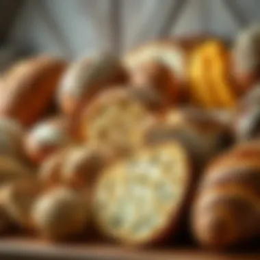 Diverse types of bread varieties
