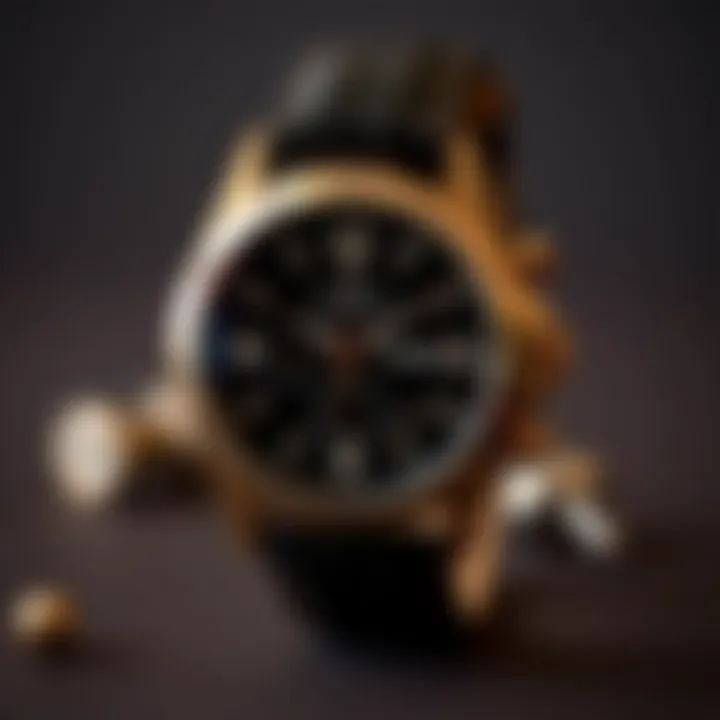 Elegance in Handcrafted Timepieces Finished handcrafted watch showcased elegantly