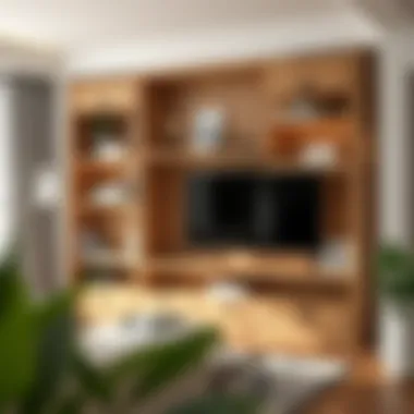 Elegant custom bookshelf design with natural wood finish