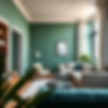 Interior design showcasing emerald green walls paired with soft neutrals.